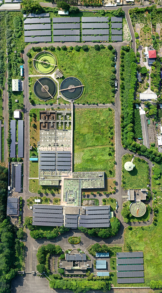 屏東市六塊厝污水處理廠 空拍圖。（記者梁秀瓊翻攝）