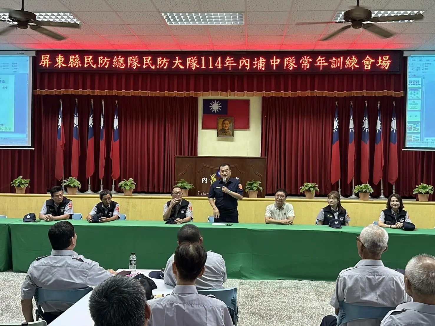 期前2025城鎮韌性(防空)演習準備，內埔民防中隊實施常年訓練